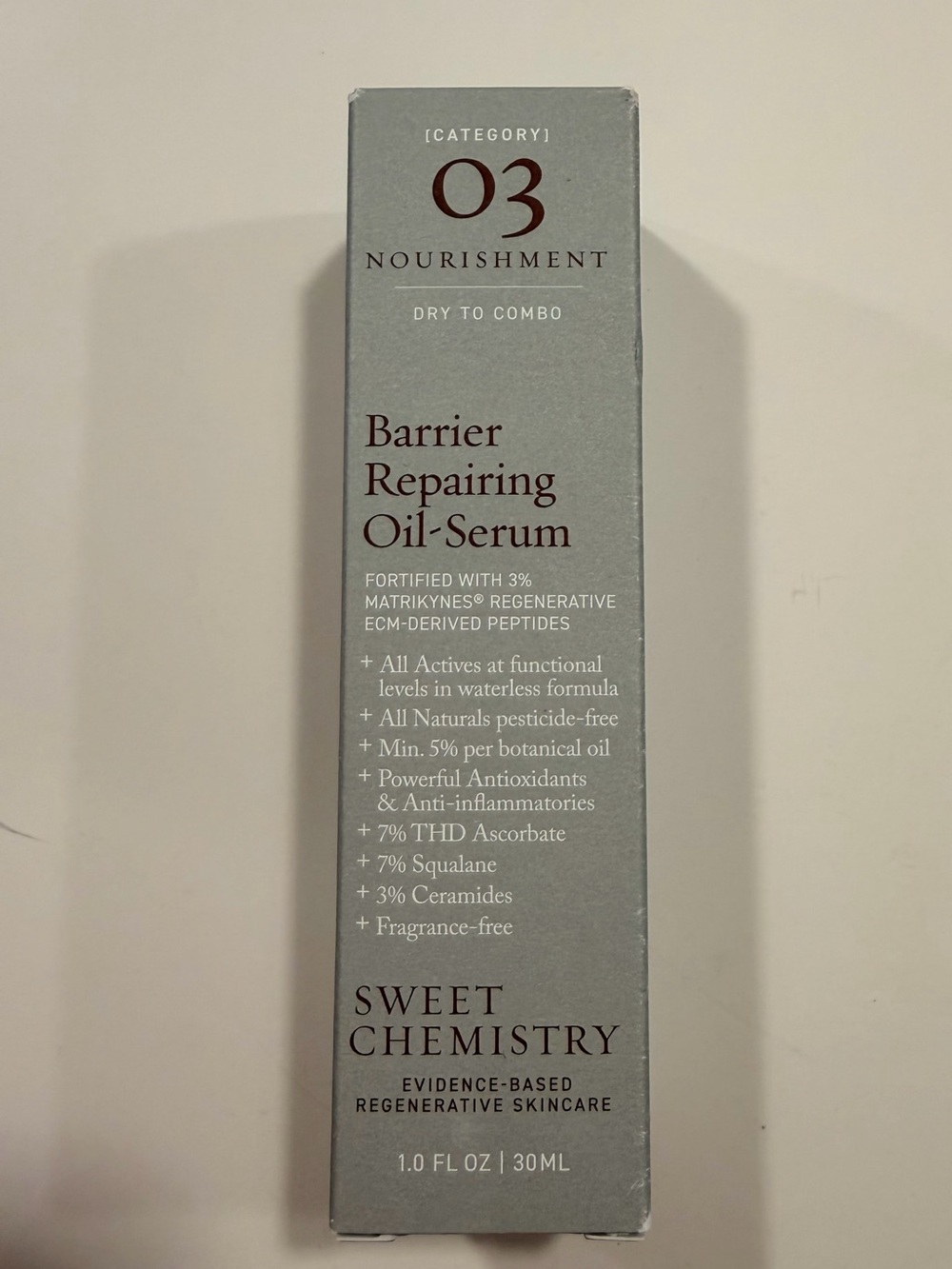 Sweet Chemistry 03 Nourishment Barrier Repairing Oil-Serum BNIB 1 fl oz/30ml